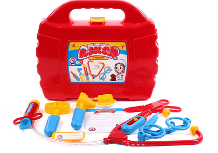 Набір лікаря 10 елементів. Набір лікаря в контейнері.Ігровий медичний набір.