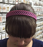 Обруч для волос матовый широкий 2,3 см Розовый пластик