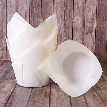 Тюльпани для мафінів білі (150 шт.)