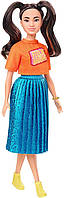Кукла Барби Модница Barbie Fashionistas Doll with Long Brunette Pigtails Wearing Orange T-Shirt 145 GHW59