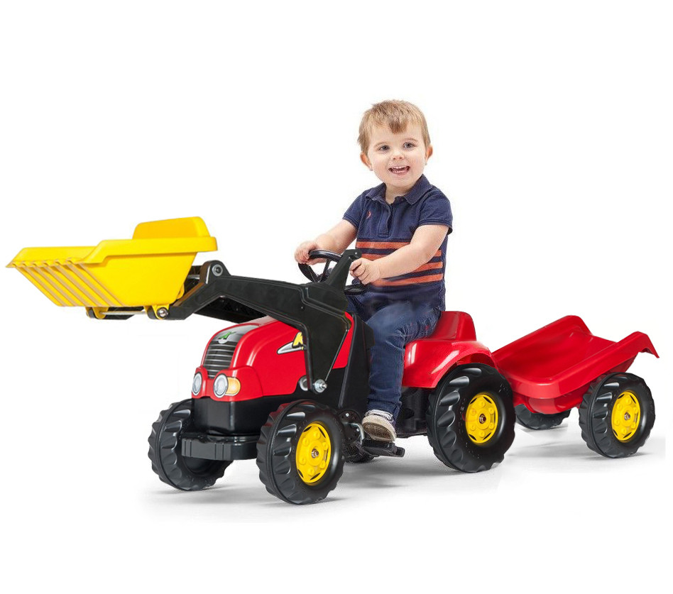 Дитячий трактор на педалях Rolly Toys 23127, з причепом і ковшем
