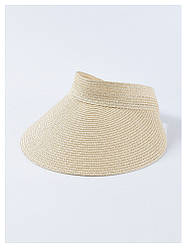 Жіноча літнє капелюх-козирок,на гумці, бежева