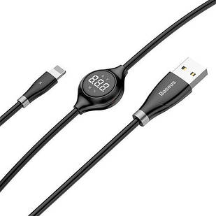 Кабель Baseus Big Eye Digital display Data Cable Black для Apple Iphone