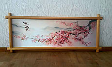 Картина настінна в дерев'яній рамці "Вітка Сакури" вільха світла