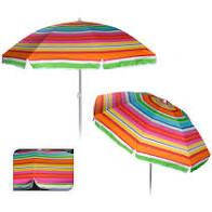 Зонт торгово пляжний D=1.8 метра, кольор.смужка, ромашка сріблення