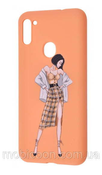 Чохол Silicone Case Full cover для Samsung Galaxy A51 A515F дівчина (самсунг а51 а515ф)