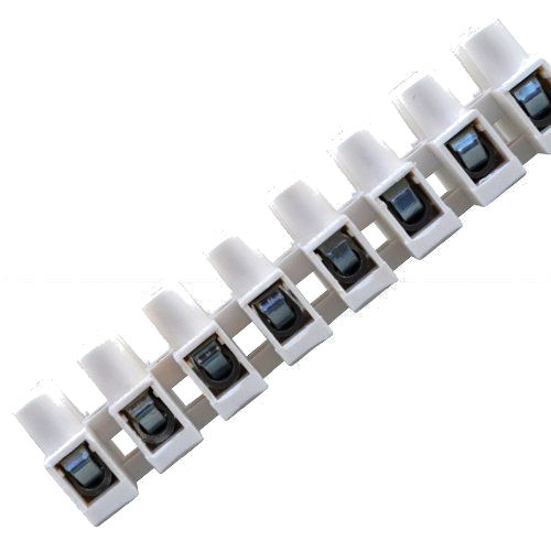 Клемна гвинтова колодка PP 10mm2 з підтискною пластиною, 10A біла