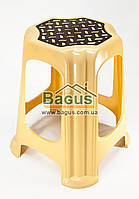 Табурет пластиковий 37х37х45 см бежевий Горизонт (GR-05024-2)