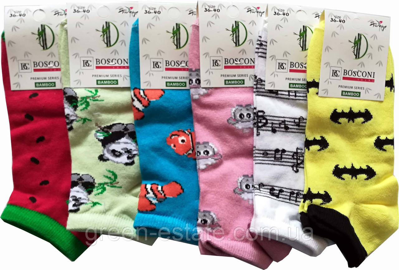 Шкарпетки жіночі асорті короткі бамбук (36-40)