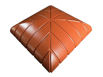 Бетонна кришка на паркан Мегаліт "Раунд Клінкер" 445х445х115 мм