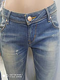 Джинси жіночі оригінальні середня посадка фарба 28 сині, фото 2