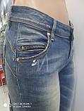Джинси жіночі оригінальні середня посадка фарба 28 сині, фото 3