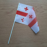 Прапорець Грузії 13,5х23см на пластиковому флагштоку, фото 2