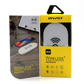 Бездротове зарядне пристрій AWEI W2 + WIRELESS CHARGE, фото 2