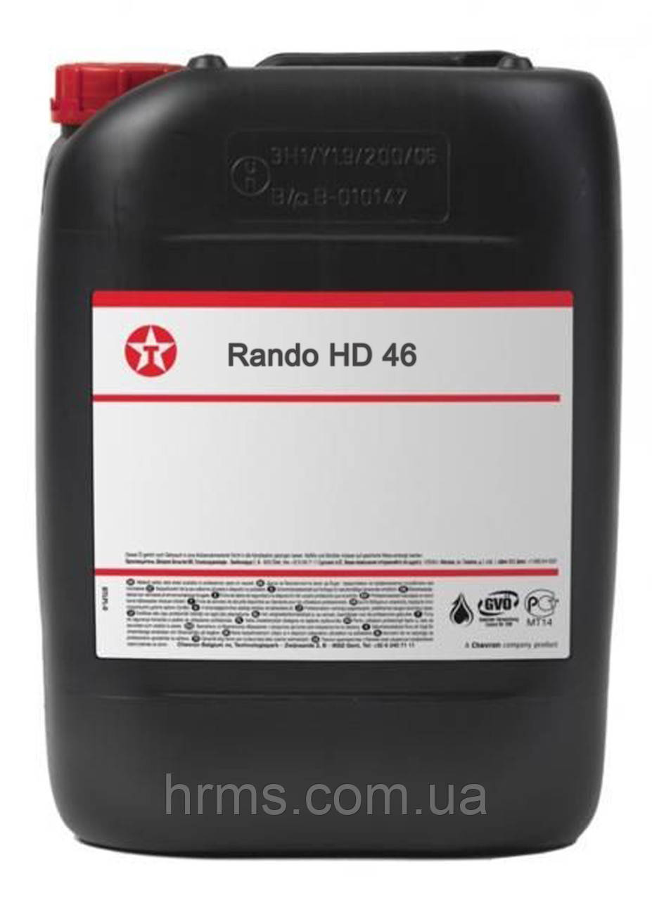 Масло гідравлічне TEXACO Rando HD 46 каністра 20 л ISO 46 HM Олива HLP 46 ТЕХАСО Рандо 46 тексако рандо
