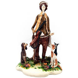 Фігурка з фарфору «Мисливець з собаками» Zampiva, h-24x17x15 cм (517-0047)