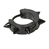 Чорні чоловічі сережки із шипами шипи круглі 1шт, фото 3