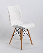 Стілець в скандинавському стилі на букових ніжках Nolan еко шкіра, колір білий