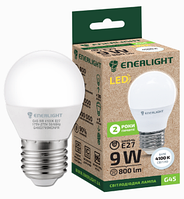 Лампа світлодіодна 9W ENERLIGHT G45 230V 4100K E27 800Lm