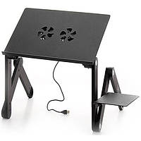 Подставка столик для ноутбука 49x28x5 см черный с подставкой под мышку 105014