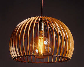 Люстра дерев'яна СОНЦЕ by smartwood  ⁇  Люстра лофт  ⁇  Дизайнерський стельовий світильник