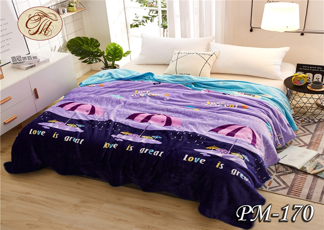 Плед з флісу Парасольки (160х210), фото 1