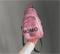 Женская молодёжная сумка бананка слинг через плечо Розовый