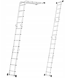 Драбина трансформер 4x4 з платформою 4х секційна універсальна розкладна 16 ступеньок Польща Лестница Стремянка, фото 7