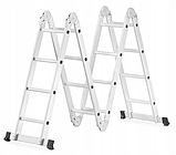 Драбина трансформер 4x4 з платформою 4х секційна універсальна розкладна 16 ступеньок Польща Лестница Стремянка, фото 2