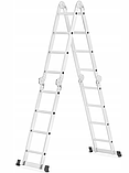 Драбина трансформер 4x4 з платформою 4х секційна універсальна розкладна 16 ступеньок Польща Лестница Стремянка, фото 10
