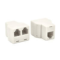 Розгалужувач RJ45 8P8C мама/2 Х мама RJ45 для розгалуження кабелю, білий, Q100