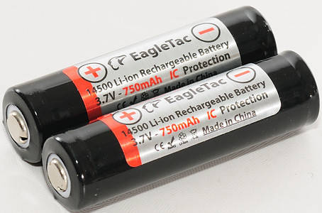 Аккумулятор 14500 Li-Ion EagTac Protected, 750mAh, 3A, 4.2/3.7/2.8V, Box, фото 1