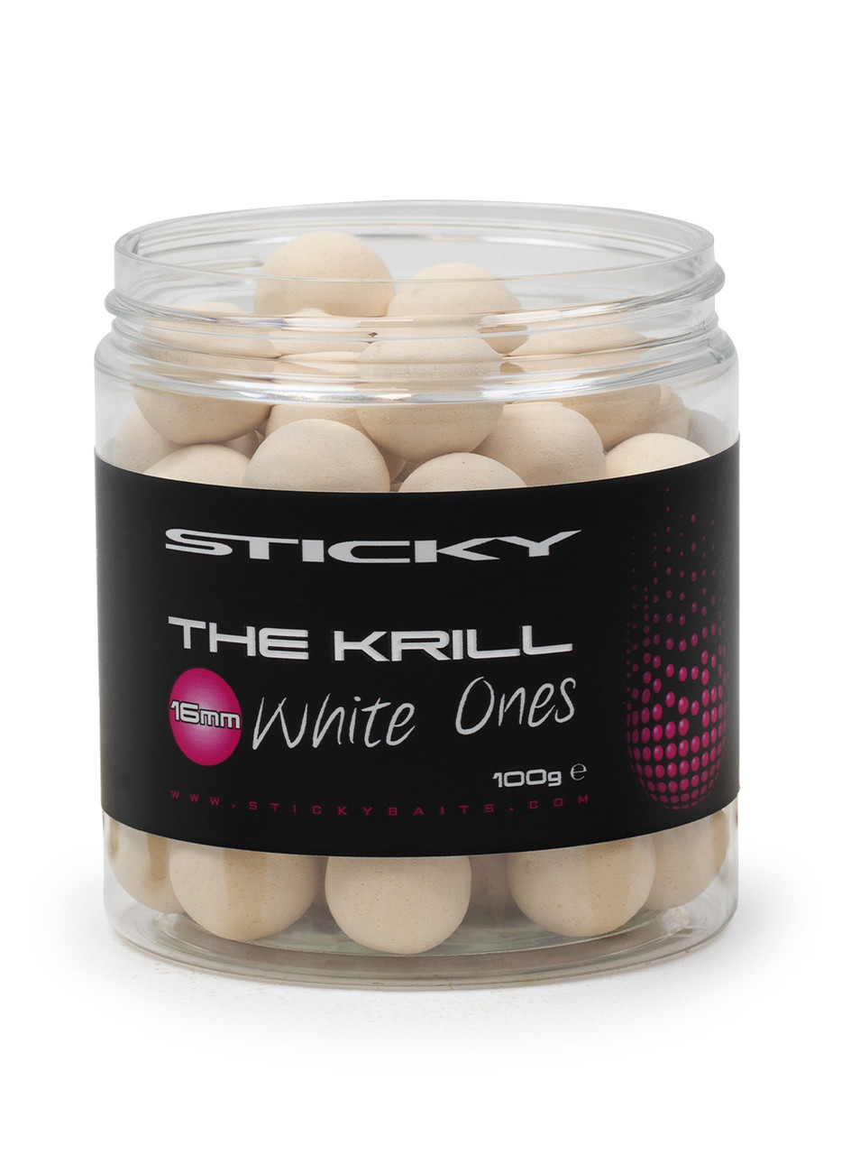 Поп ап-бойли Sticky baits THE KRILL WHITE POP — UPS 12 mm
