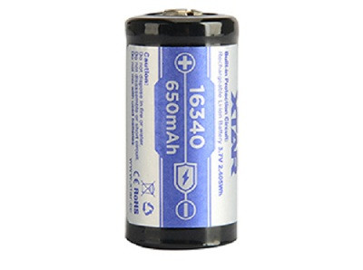 Аккумулятор 16340 Li-Ion XTAR Protected, 650mAh, 1.2A, 4.2/3.7/2.5V