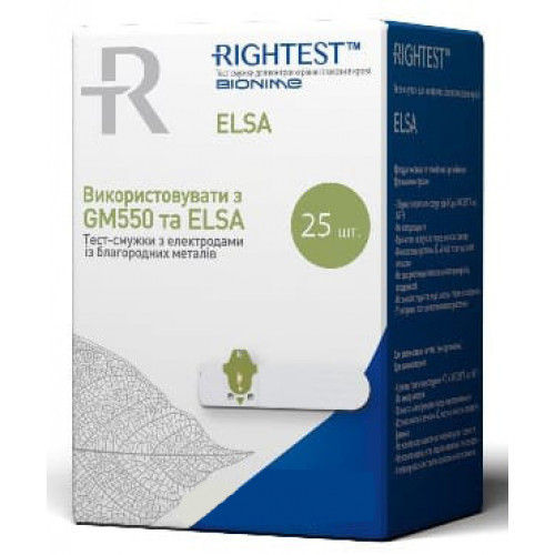 Тест-смужки Bionime Rightest GM/GS550, ELSA, 25 шт.