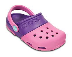 Крокси для дівчинки сабо Електро 2 оригінал/Crocs Kids Electro II Clog (15608), Рожеві 29