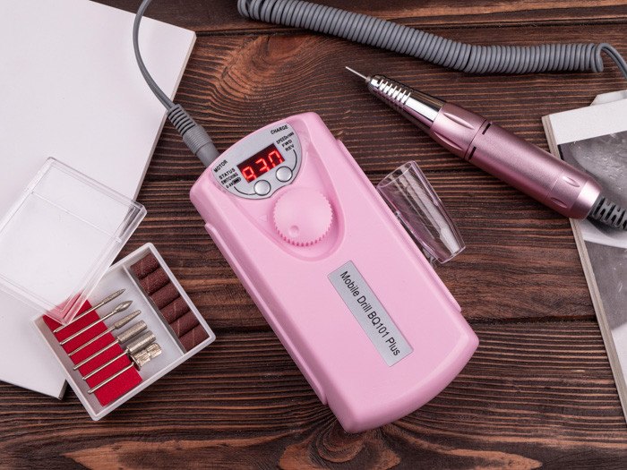 Фрезер для манікюру Mobile Drill BQ-101 PINK, 45 Вт 35000 об.