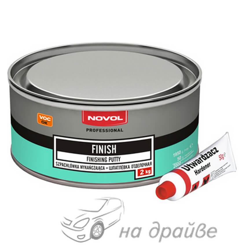 Шпаклівка автомобільна фінішна 2кг з затверджувачем Finish Novol