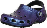 Крокси для дівчинки сабо Класик Перламутрові оригінал / Crocs Kids Classic Iridescent Clog (12644), Сині 26, фото 7