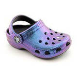 Крокси для дівчинки сабо Класик Перламутрові оригінал / Crocs Kids Classic Iridescent Clog (12644), Сині 26, фото 6