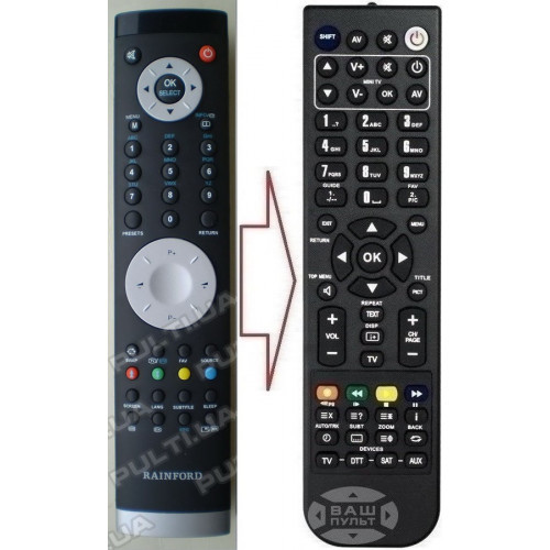 Пульт для телевізора RAINFORD RC 2 CURSORA (аналог), фото 1