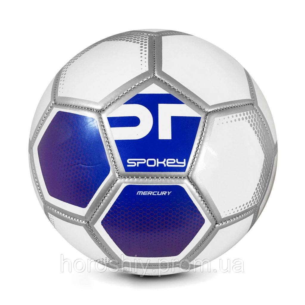 Футбольний м'яч розмір 5 Біло-синій Spokey Mercury