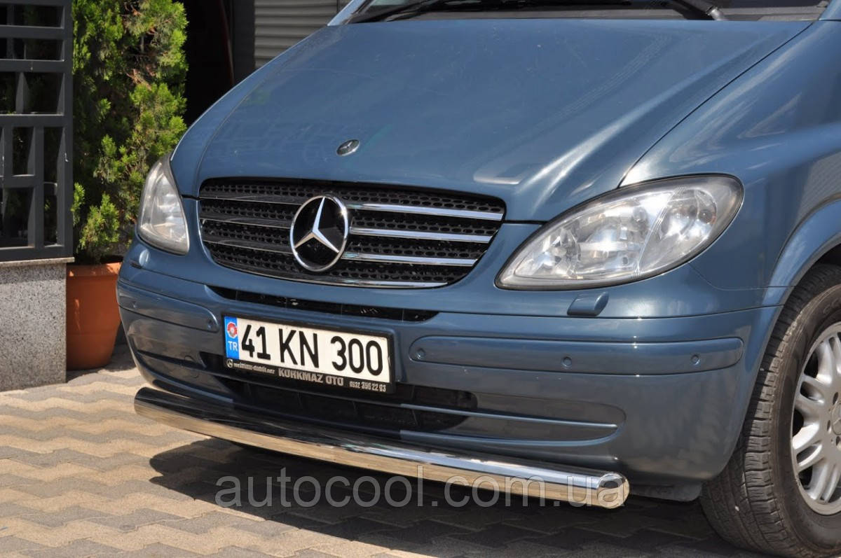 Захист переднього бампера (одинарний усь 60мм) Mercedes Vito 639