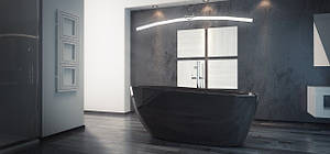 Ванна окремо стоїть Goya Black 142x62 см з сифоном BESCO PMD AMBITION, фото 3