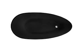Ванна окремо стоїть Goya Black 142x62 см з сифоном BESCO PMD AMBITION, фото 4