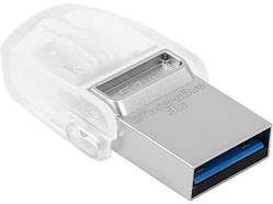Подвійна флешка 64Gb USB + Type-C Kingston MicroDuo 3C metal USB 3.1