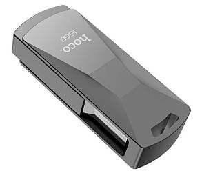 Металева флешка з поворотним механізмом HOCO USB UD5 16GB, чорна