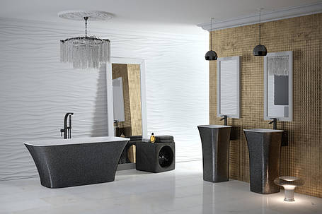 Ванна окремо стоїть Assos Glam 160x70 см з сифоном BESCO PMD AMBITION, фото 1