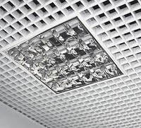 Потолок Грильято стандарт, ячейка 100х100 мм белый цвет