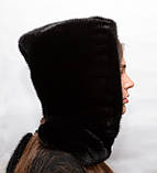 Цілісний капюшон жіночий з натурального хутра норки, фото 2